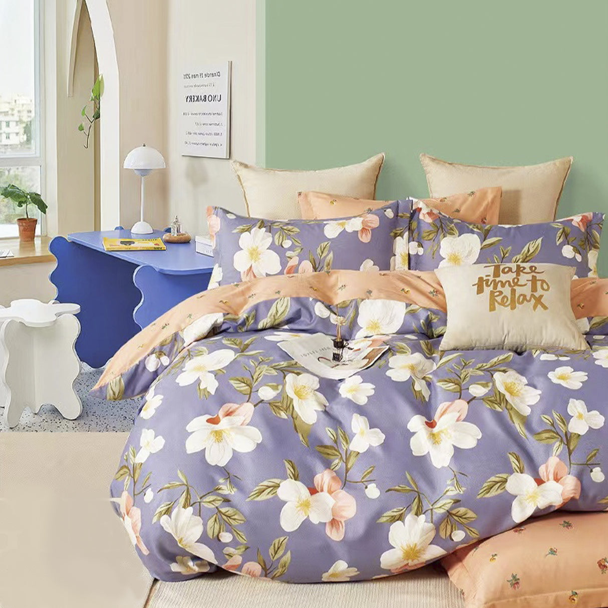 Duvet Floravet Azul Para Cama Doble 140x190cm Acolchado - Tendidos y Cubrelechos | Bylmo