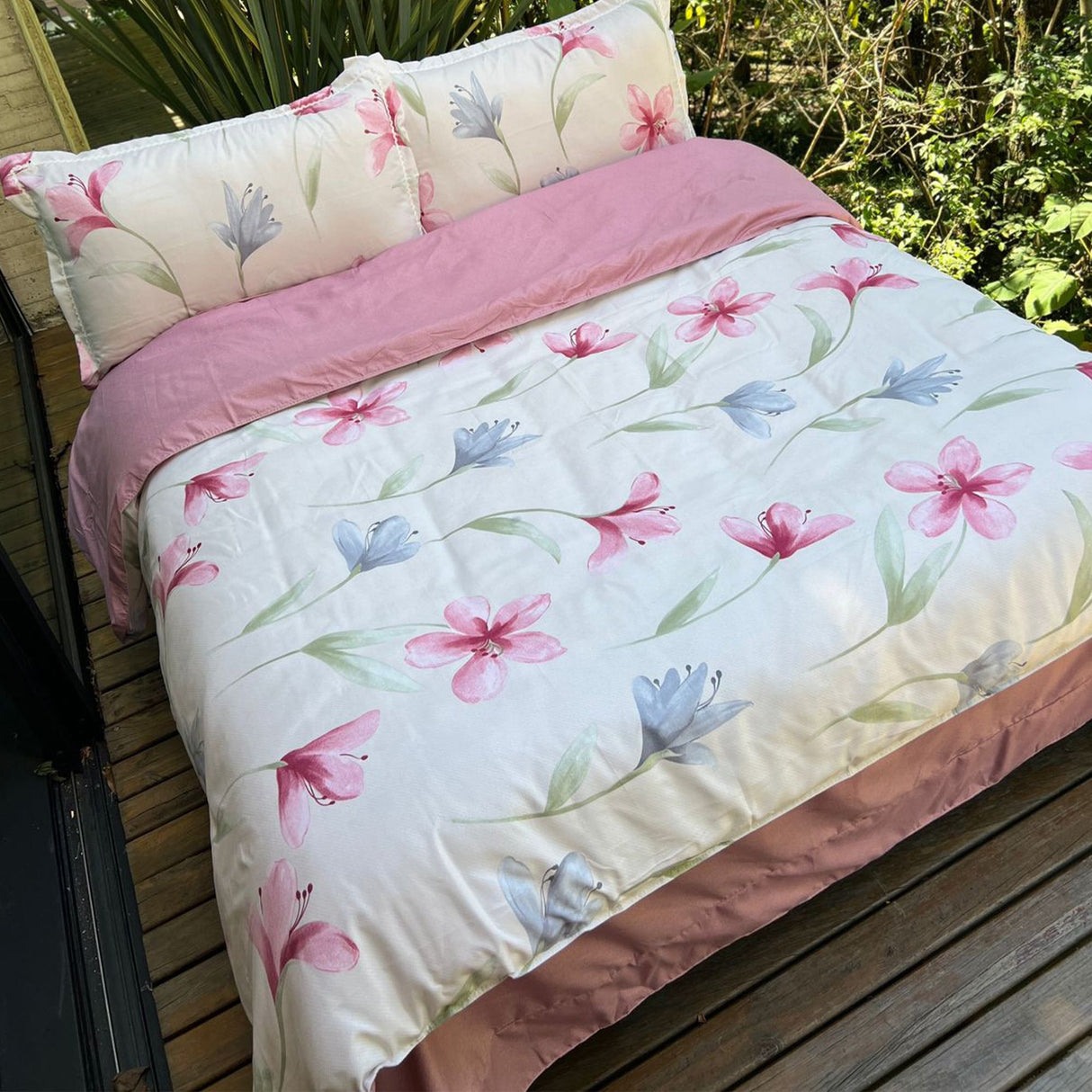 Duvet Floravet Fucsia Para Cama Doble 140x190cm Sin Acolchado - Tendidos y Cubrelechos | Bylmo