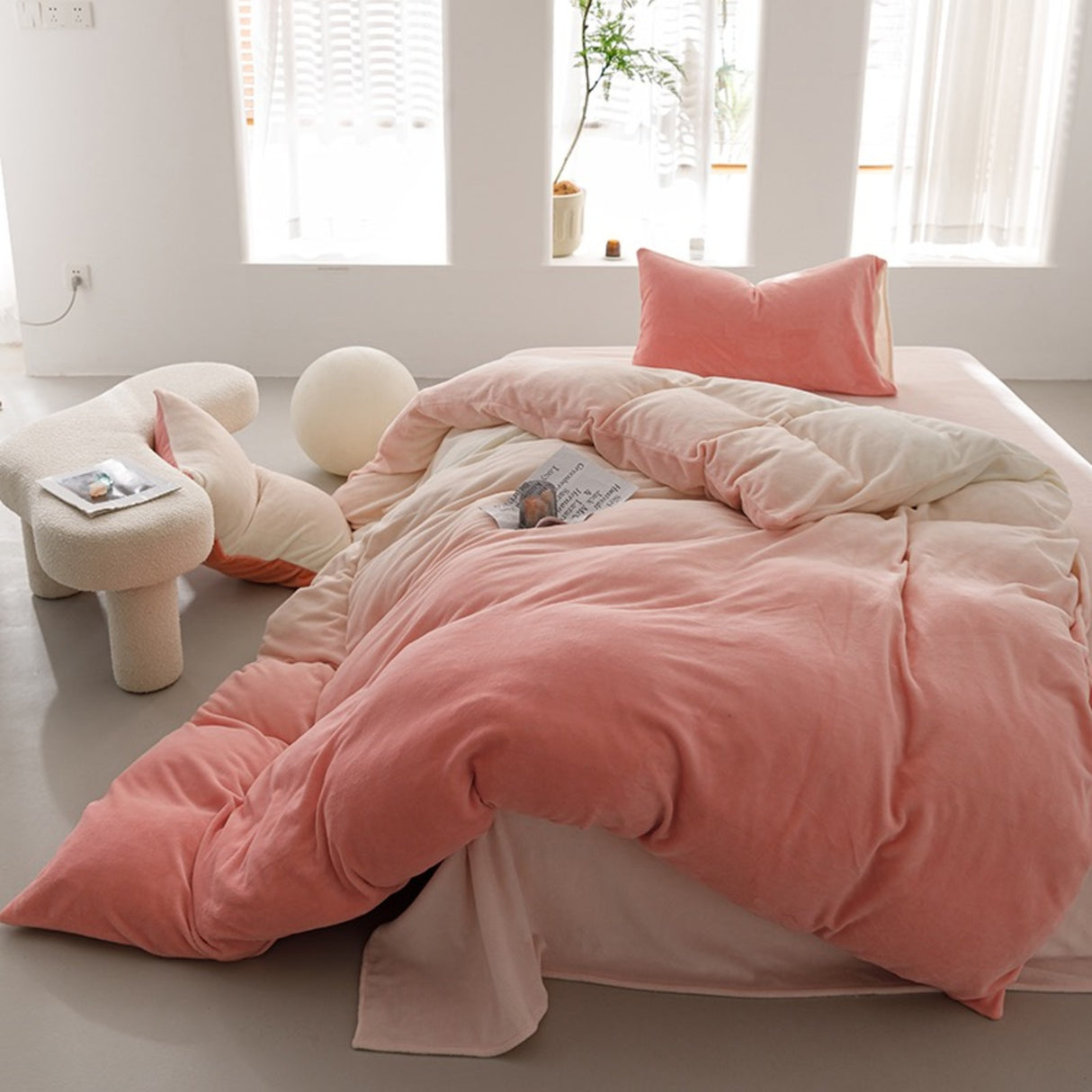 Duvet DiDegra Rosado Para Cama Doble 140x190cm Sin Acolchado - Tendidos y Cubrelechos | Bylmo