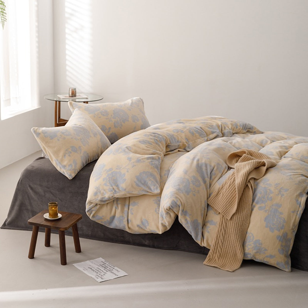 Duvet DIFloral Beige Para Cama Doble 140x190cm Sin Acolchado - Tendidos y Cubrelechos | Bylmo