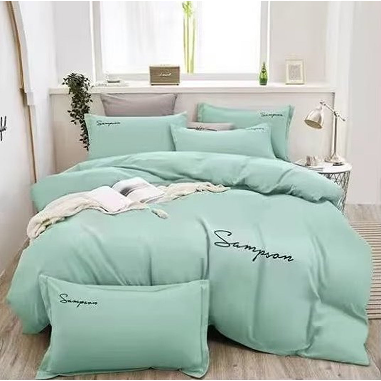 Duvet Sampson Azul Claro Para Cama Queen 160x190cm Sin Acolchado - Tendidos y Cubrelechos | Bylmo