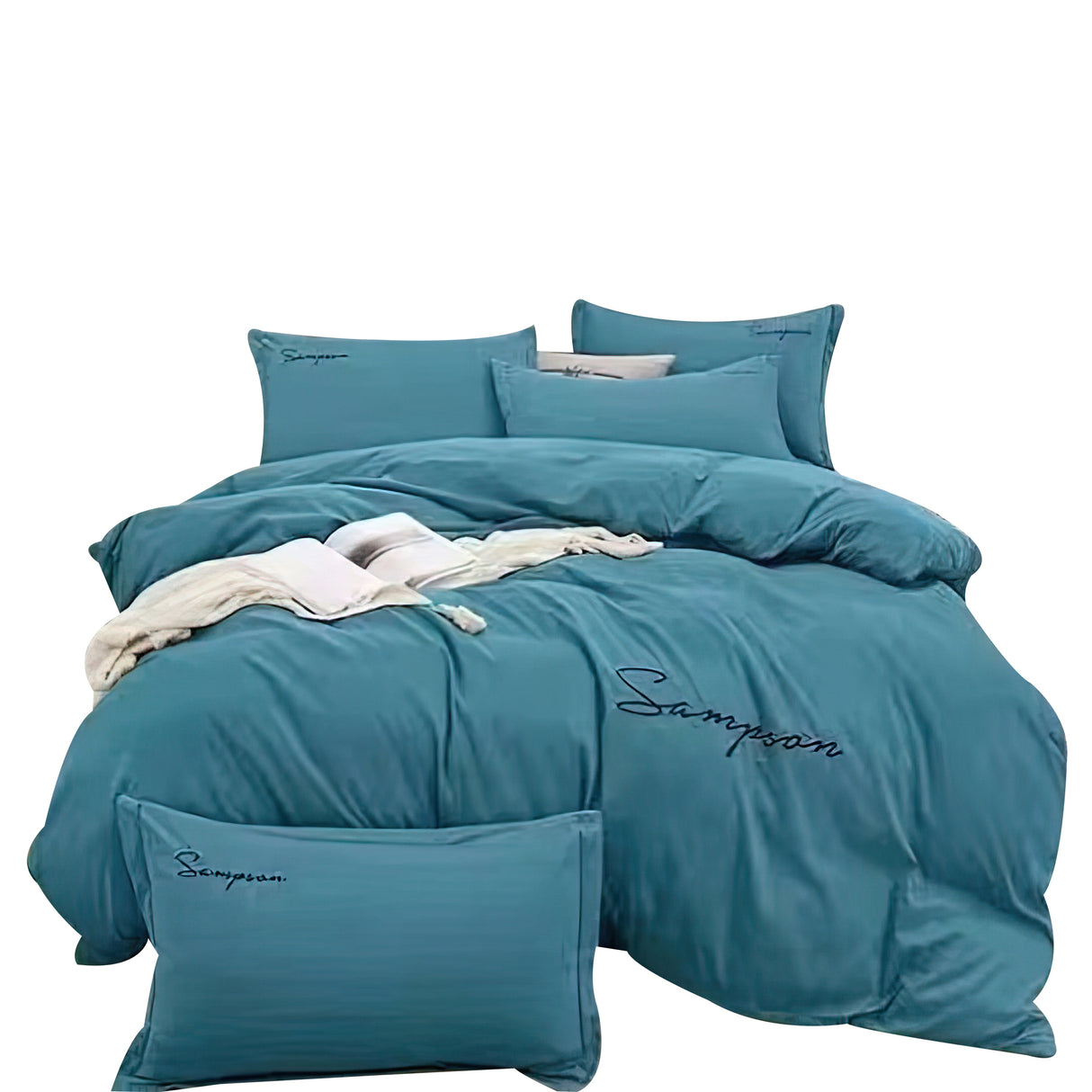 Duvet Sampson Azul Celeste Para Cama Queen 160x190cm Sin Acolchado - Tendidos y Cubrelechos | Bylmo