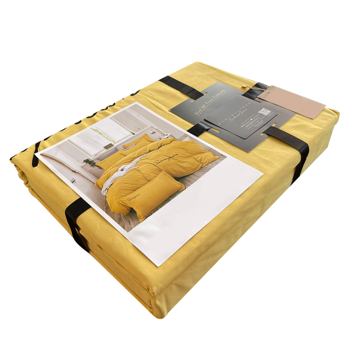 Duvet Sampson Mostaza Para Cama Queen 160x190cm Sin Acolchado - Tendidos y Cubrelechos | Bylmo