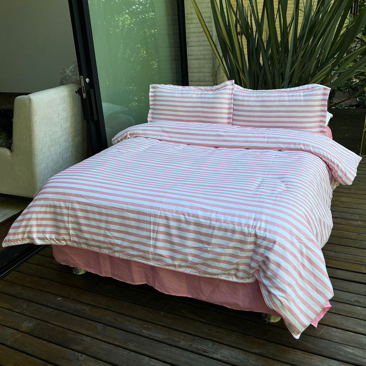 Duvet Bandeau Rosa Para Cama Doble 140x190cm Sin Acolchado - Tendidos y Cubrelechos | Bylmo