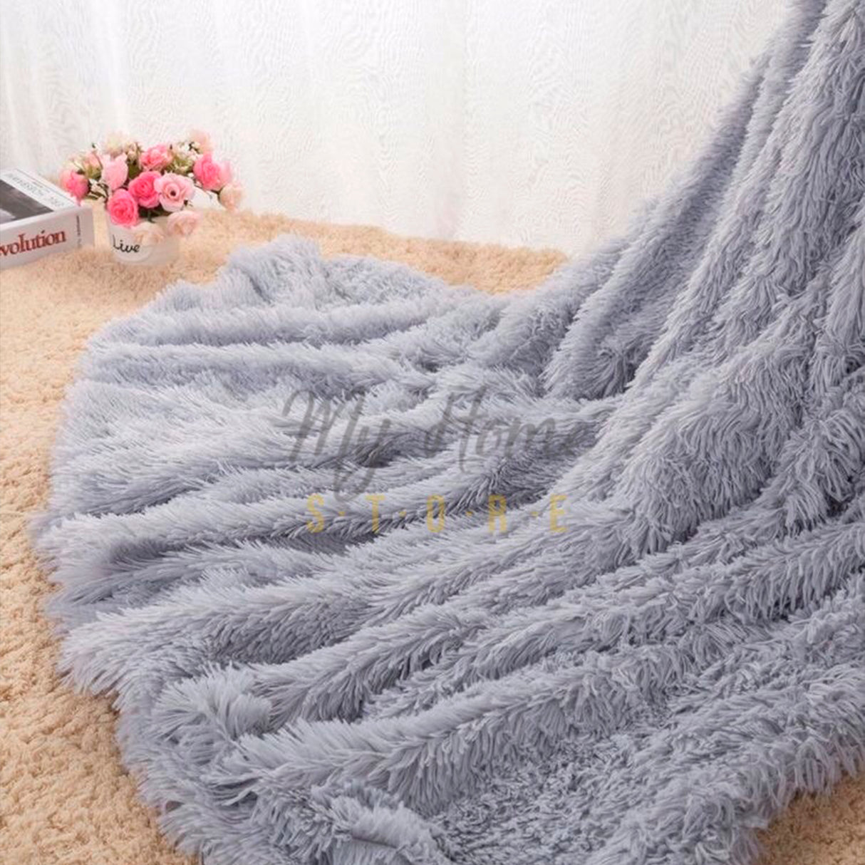 Cobija Ovejera Sheepard Gris 130x160 Muy Suave - Cobijas | Bylmo