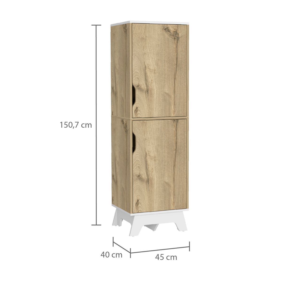 Alacena BiColor Duna con Blanco 45x150cm Con Patas - Alacenas y Muebles Microondas | Bylmo