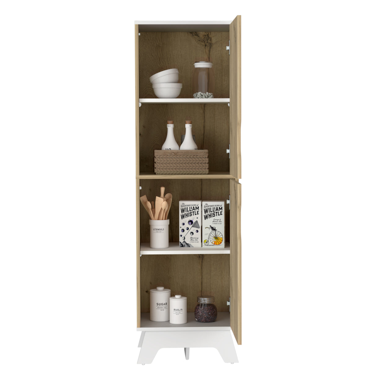 Alacena BiColor Duna con Blanco 45x150cm Con Patas - Alacenas y Muebles Microondas | Bylmo
