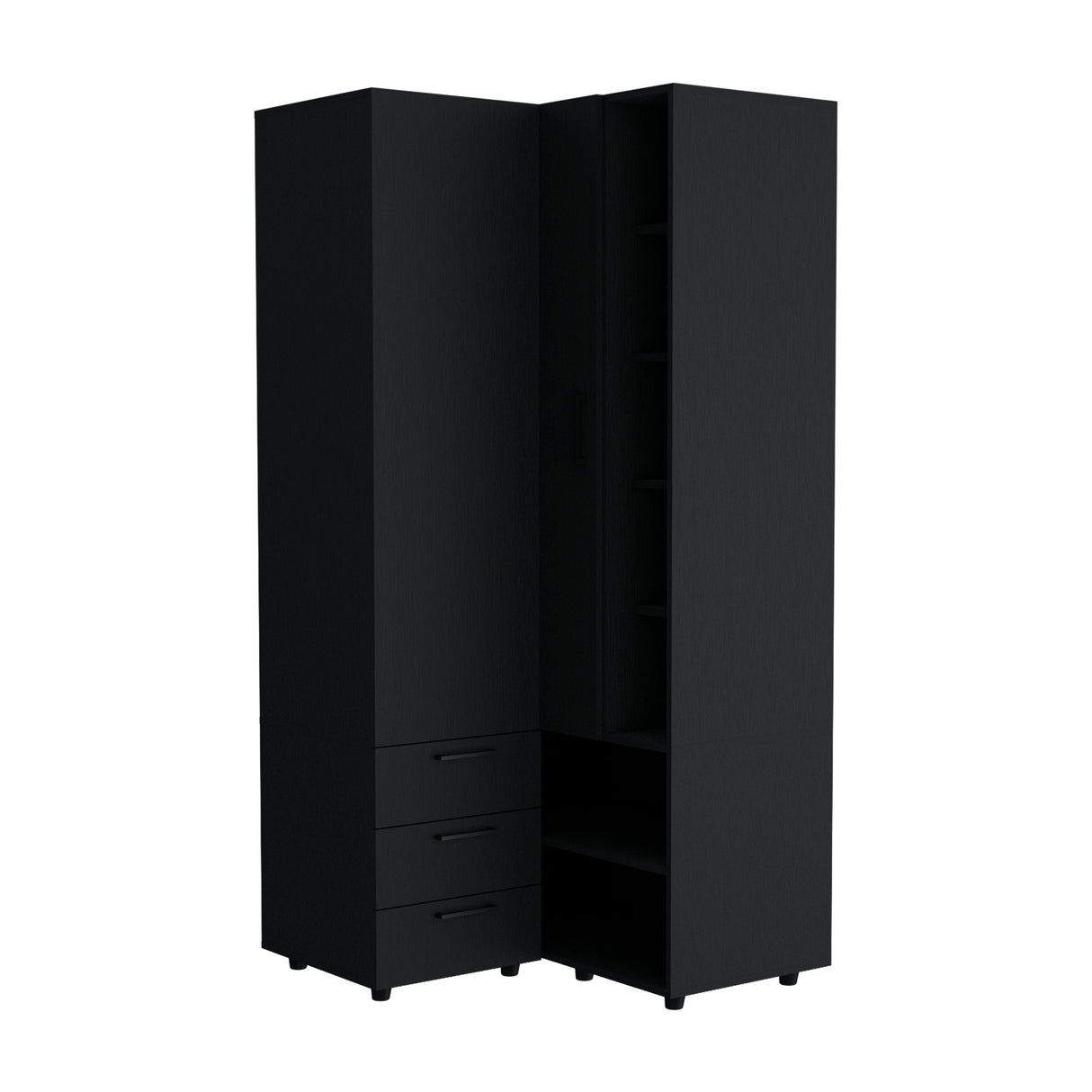 Closet Toulouse Wengue 85x180cm Esquinero con Tres Cajones - Closets | Bylmo