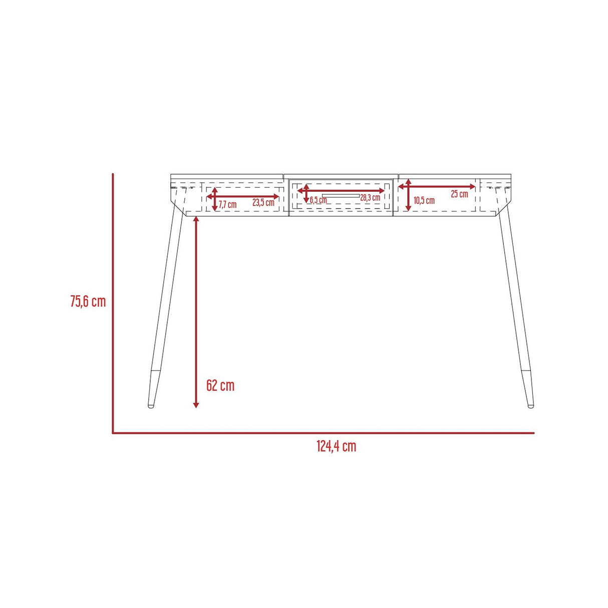 Escritorio Office Conect Wengue 124.4x75.6cm con Un Cajón - Escritorios | Bylmo