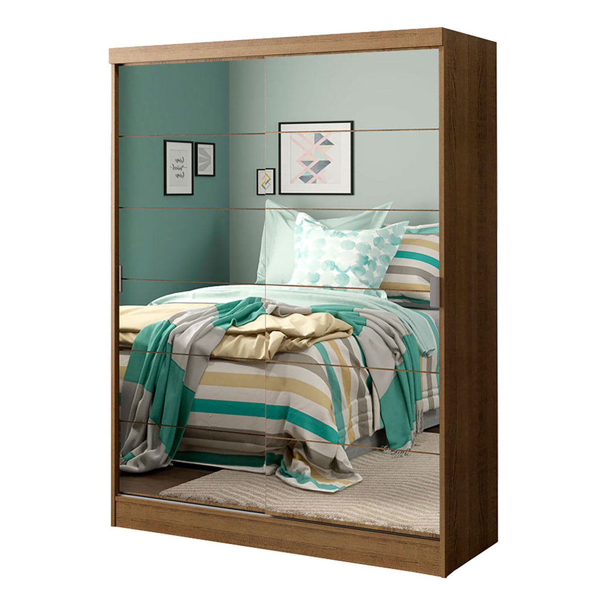 Closet Luke Marron 120x183cm con Espejo y Cuatro Cajones - Closets | Bylmo