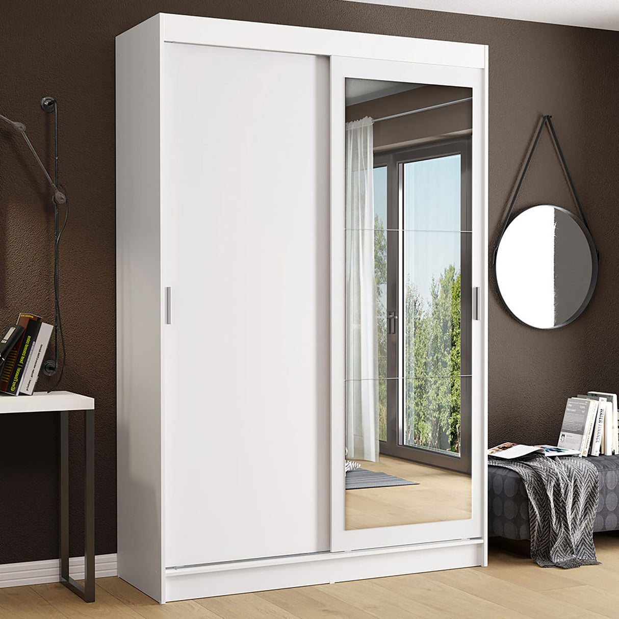 Closet Tokio Blanco 109x218cm con Espejo y Cuatro Cajones - Closets | Bylmo