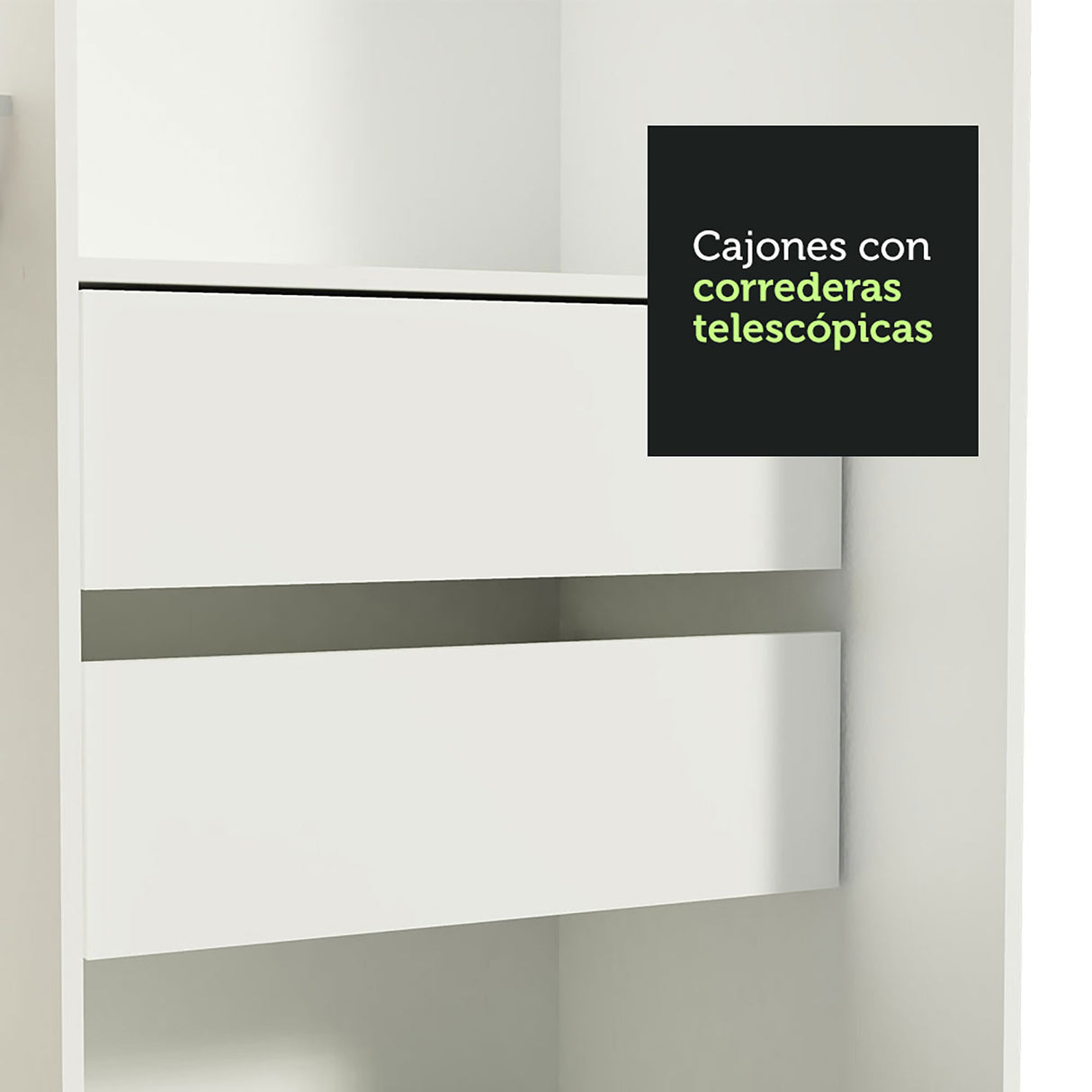 Closet Tokio Blanco 109x218cm con Espejo y Cinco Cajones - Closets | Bylmo