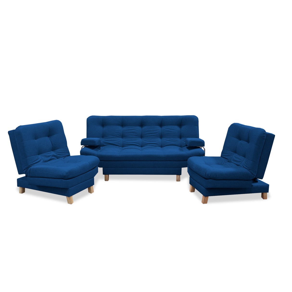 Sala Brunner Azul Petróleo 185x90cm de Cinco Puestos Reclinable - Sofas y Poltronas | Bylmo