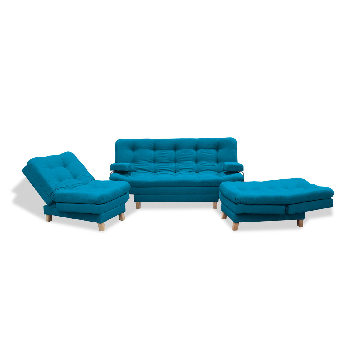 Sala Brunner Turquesa 185x90cm de Cinco Puestos Reclinable - Sofas y Poltronas | Bylmo