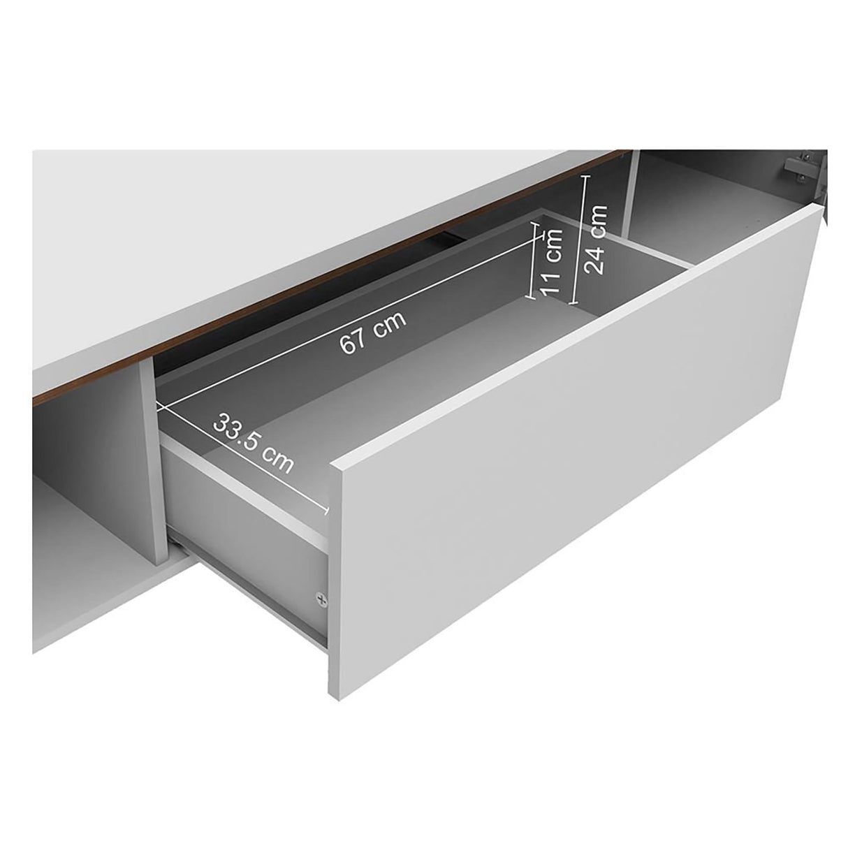 Rack de TV Reims Blanco 180x50cm Para TV Hasta 75 Pulgadas - Muebles de TV | Bylmo