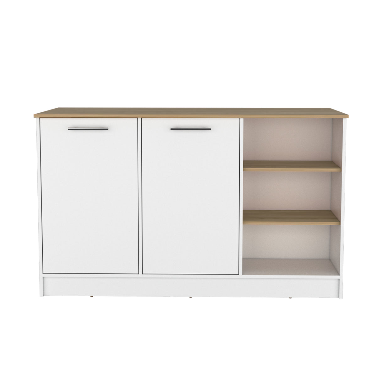 Isla de Cocina Ginger Fresno Europeo 150x90.6cm de Piso - Alacenas y Muebles Microondas | Bylmo