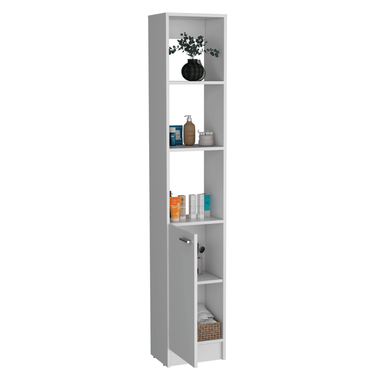 Armario de Baño Parks Blanco 33.1x180.6cm de Piso con Tres Entrepaños - Muebles para Baño | Bylmo