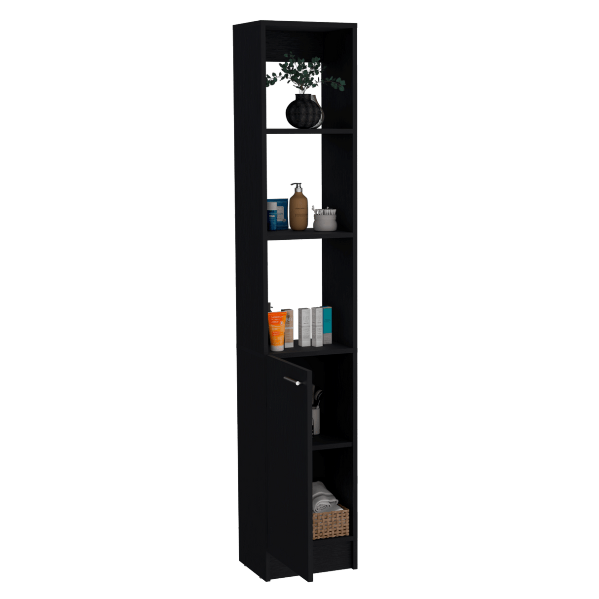Armario de Baño Parks Wengue 33.1x180.6cm de Piso con Tres Entrepaños - Muebles para Baño | Bylmo