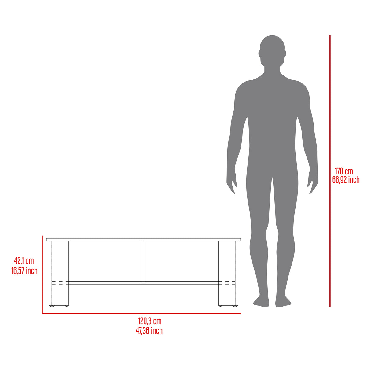 Mesa para TV Navia Fresno Europeo 120.3x42.1cm para TV Hasta 55 pulgadas - Muebles de TV | Bylmo