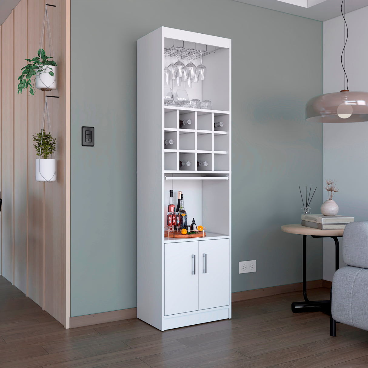Bar Alto Kevil Blanco 51x180.6cm de Piso - Bares | Bylmo