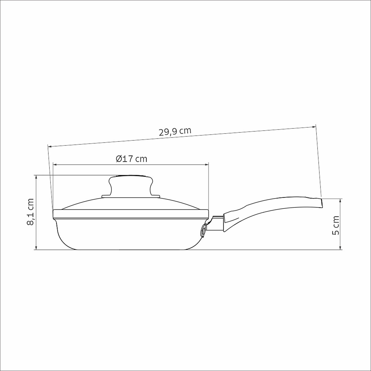 Sarten Turim Plomo 17x8.2cm Antiadherente de 0.5 Litros - Ollas y Sartenes | Bylmo