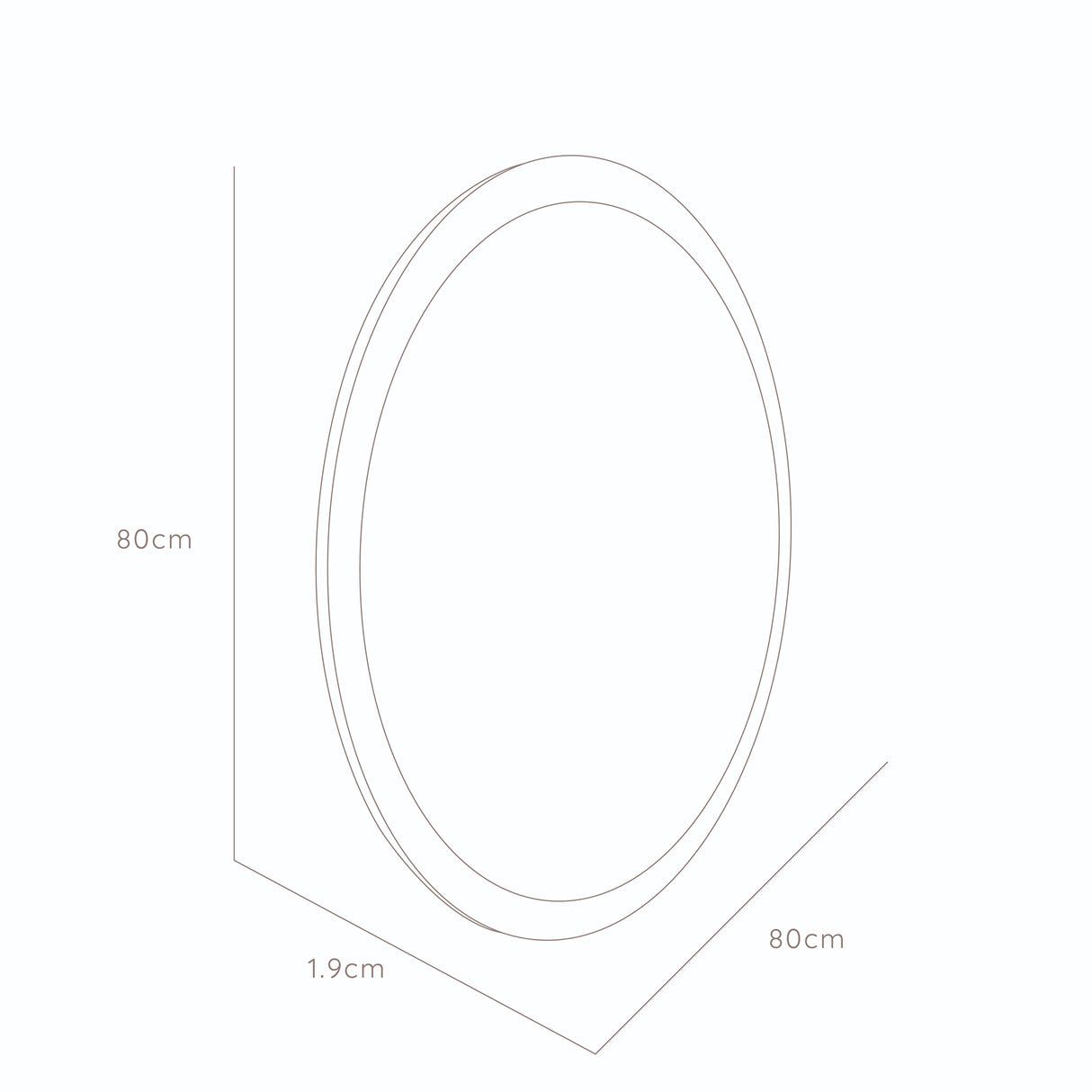 Espejo Ary 80x80cm Redondo Con Marco en Madera - Espejos Decorativos | Bylmo