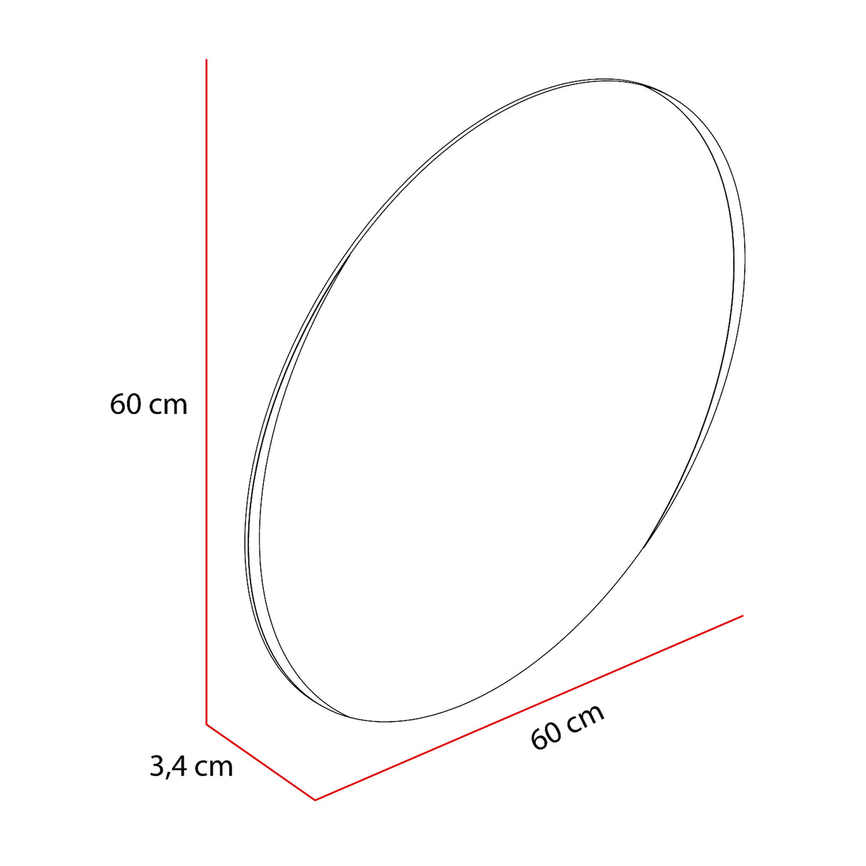 Espejo Dakota 60x60cm Redondo Sin Marco - Espejos Decorativos | Bylmo