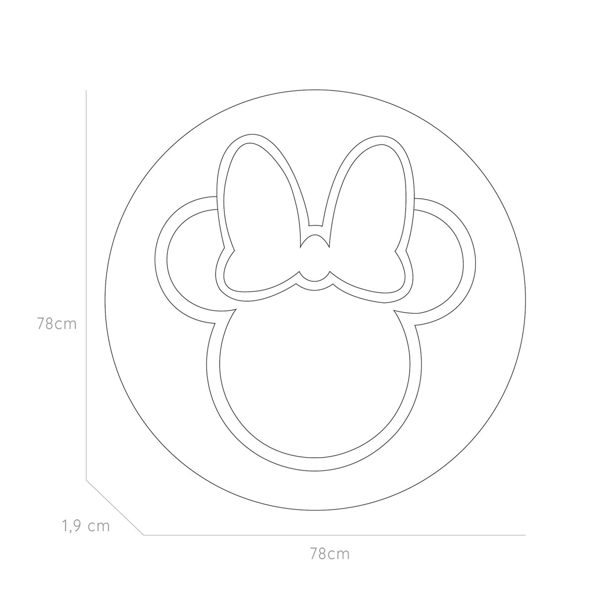 Espejo Infantil 78x78cm Redondo Sin Marco - Espejos Decorativos | Bylmo