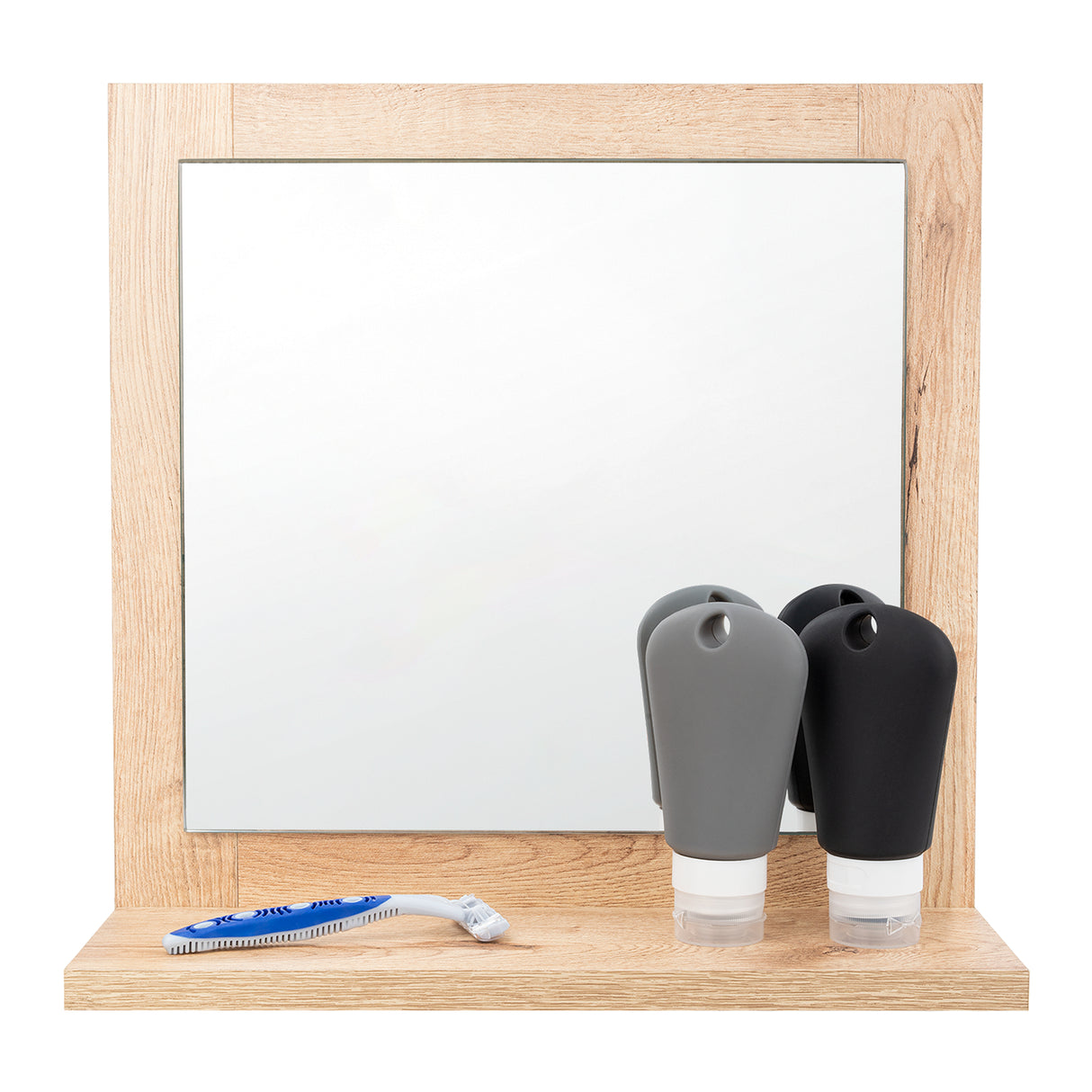 Espejo Make - Up 35x35cm Rectangular Con Marco en Madera - Espejos Decorativos | Bylmo