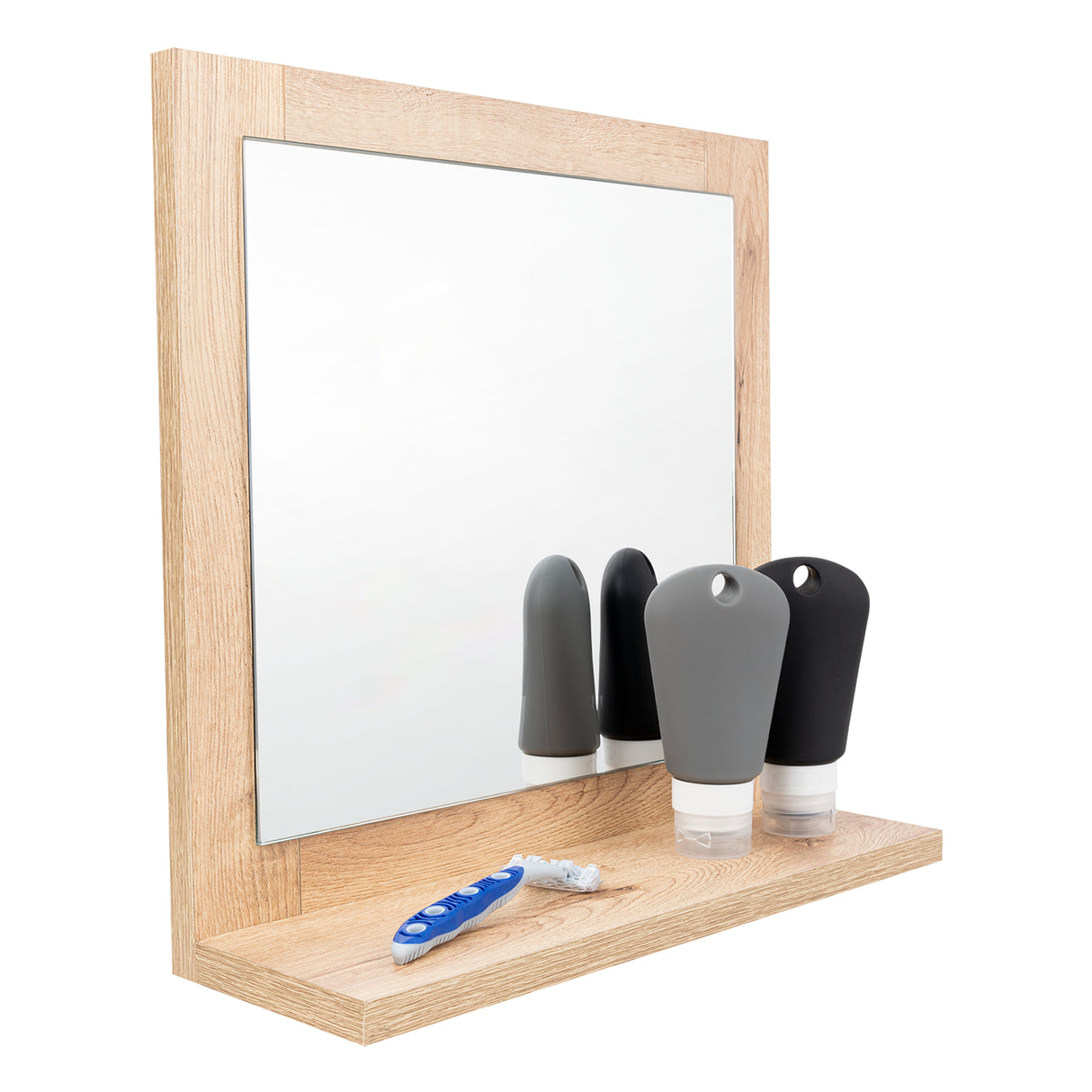 Espejo Make - Up 35x35cm Rectangular Con Marco en Madera - Espejos Decorativos | Bylmo