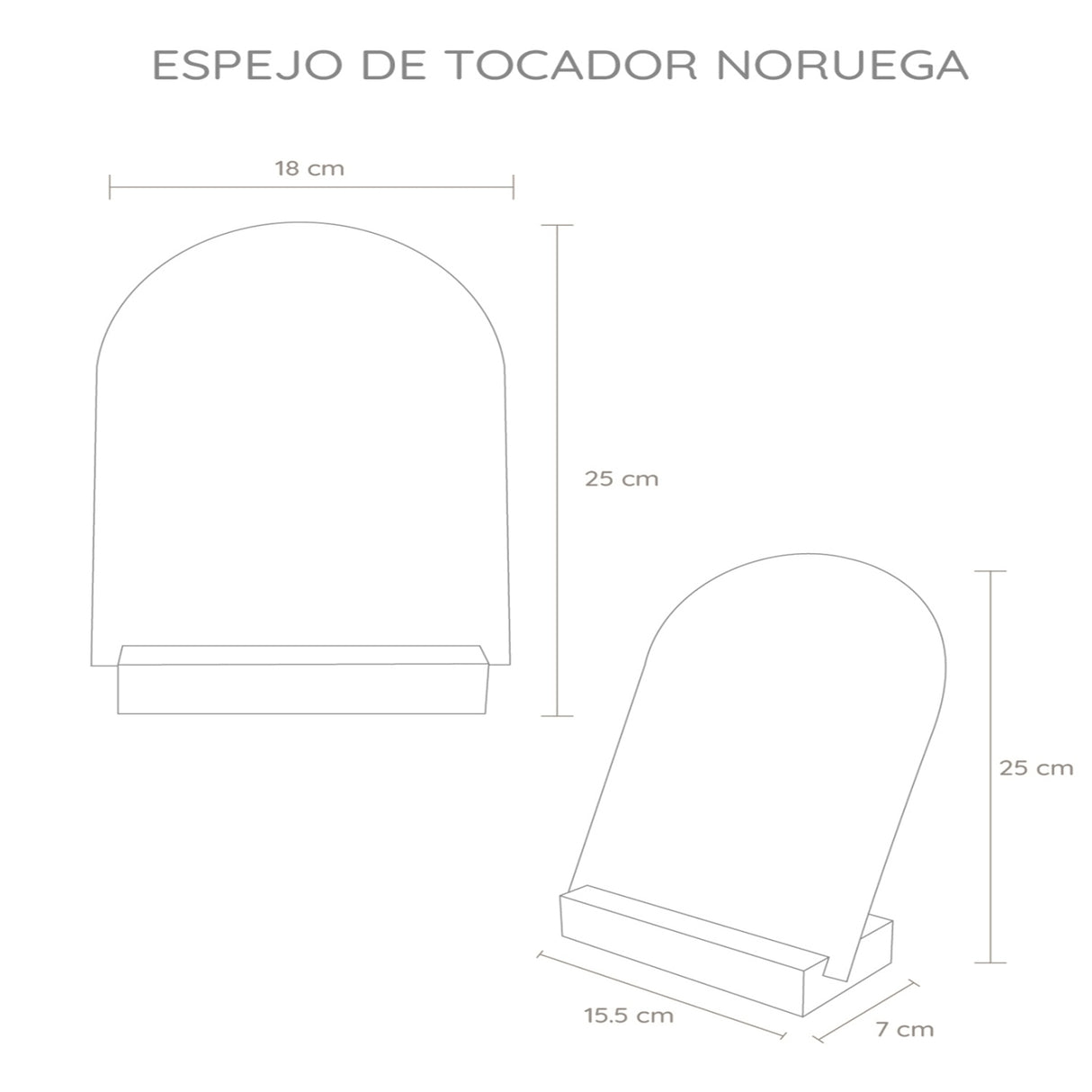 Espejo Noruega 25x18cm Rectangular Con Base En Madera - Espejos Decorativos | Bylmo
