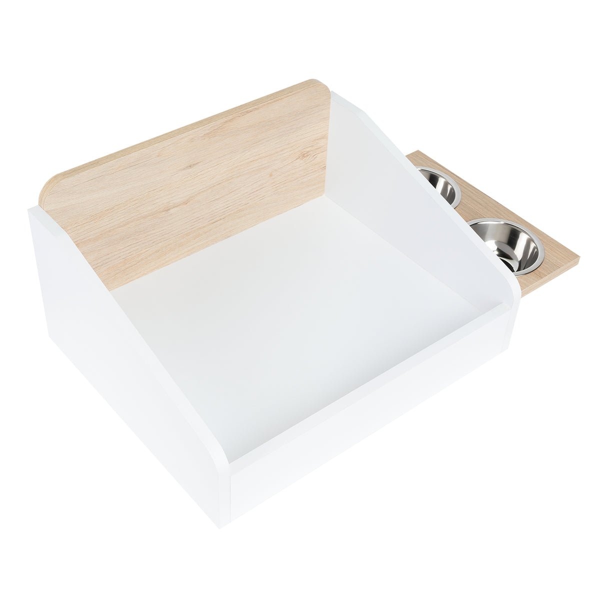 Combo Cama y Comedero para Mascota Sammy Cafe 90x25cm Para Gatos Medianos - Muebles para Mascotas | Bylmo