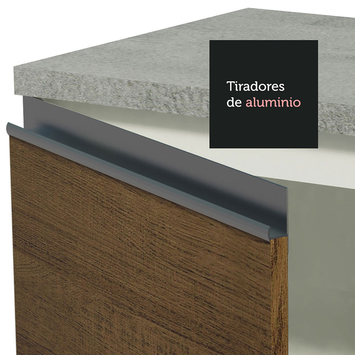 Cocina Integral Glamy Blanco y Marron 349x225cm sin Mesón - Cocinas | Bylmo