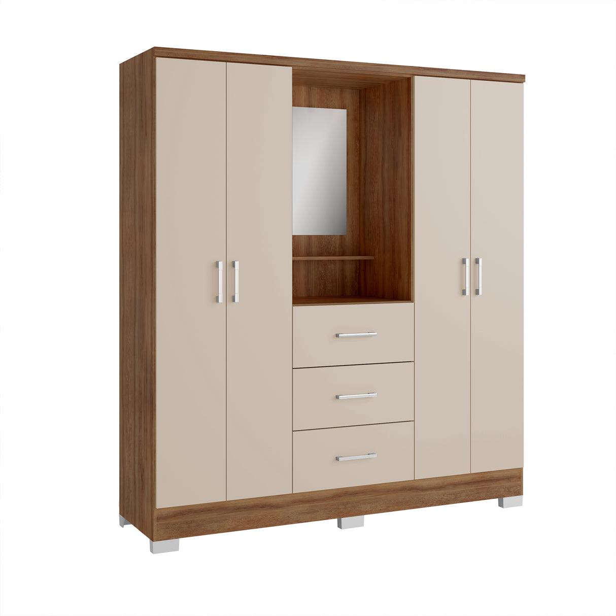 Closet Munari Freijo 160x198cm Con Tres Cajones Y Tres Entrepaños - Closets | Bylmo