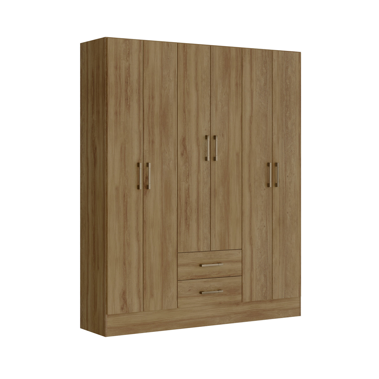 Closet Munari Noce 150x182cm Con Dos Cajones y Cinco Entrepaños - Closets | Bylmo