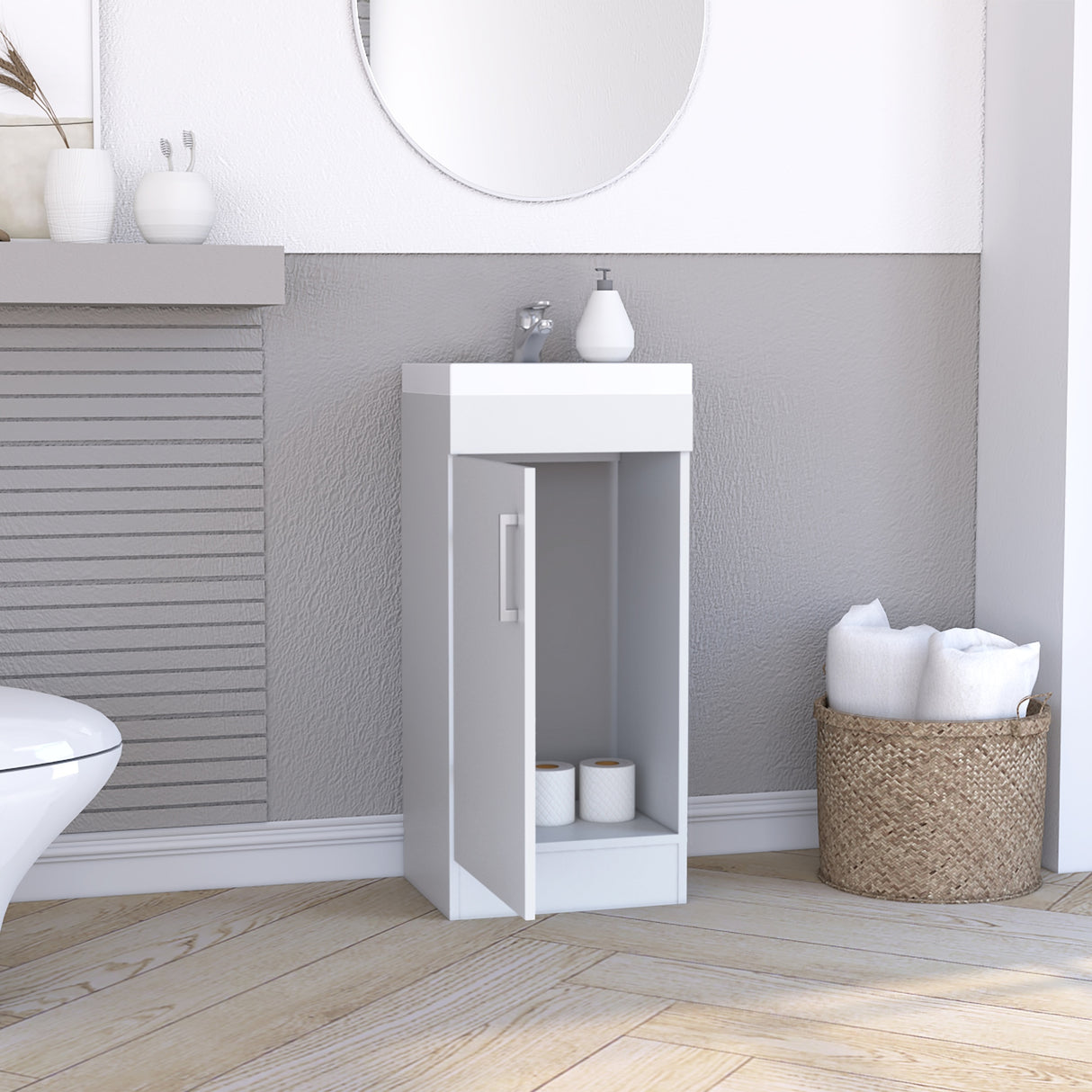 Mueble para Lavamanos Madrid Blanco 40x83cm Con Lavamanos - Muebles para Lavamanos | Bylmo