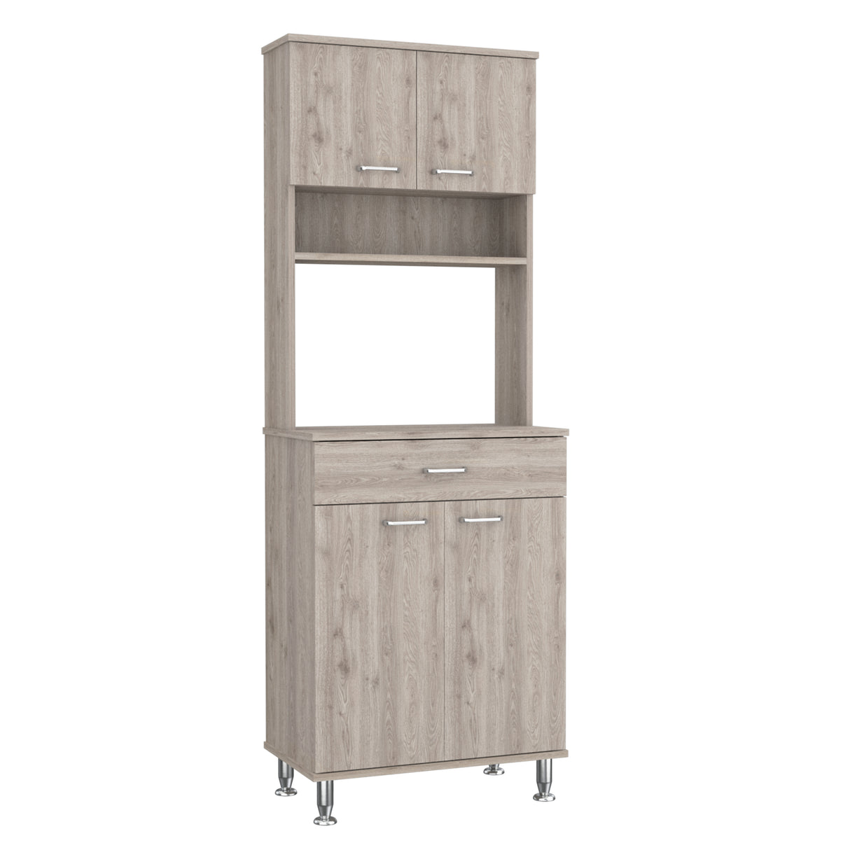Alacena Della 60 Ceniza 60x169cm con Patas - Alacenas y Muebles Microondas | Bylmo