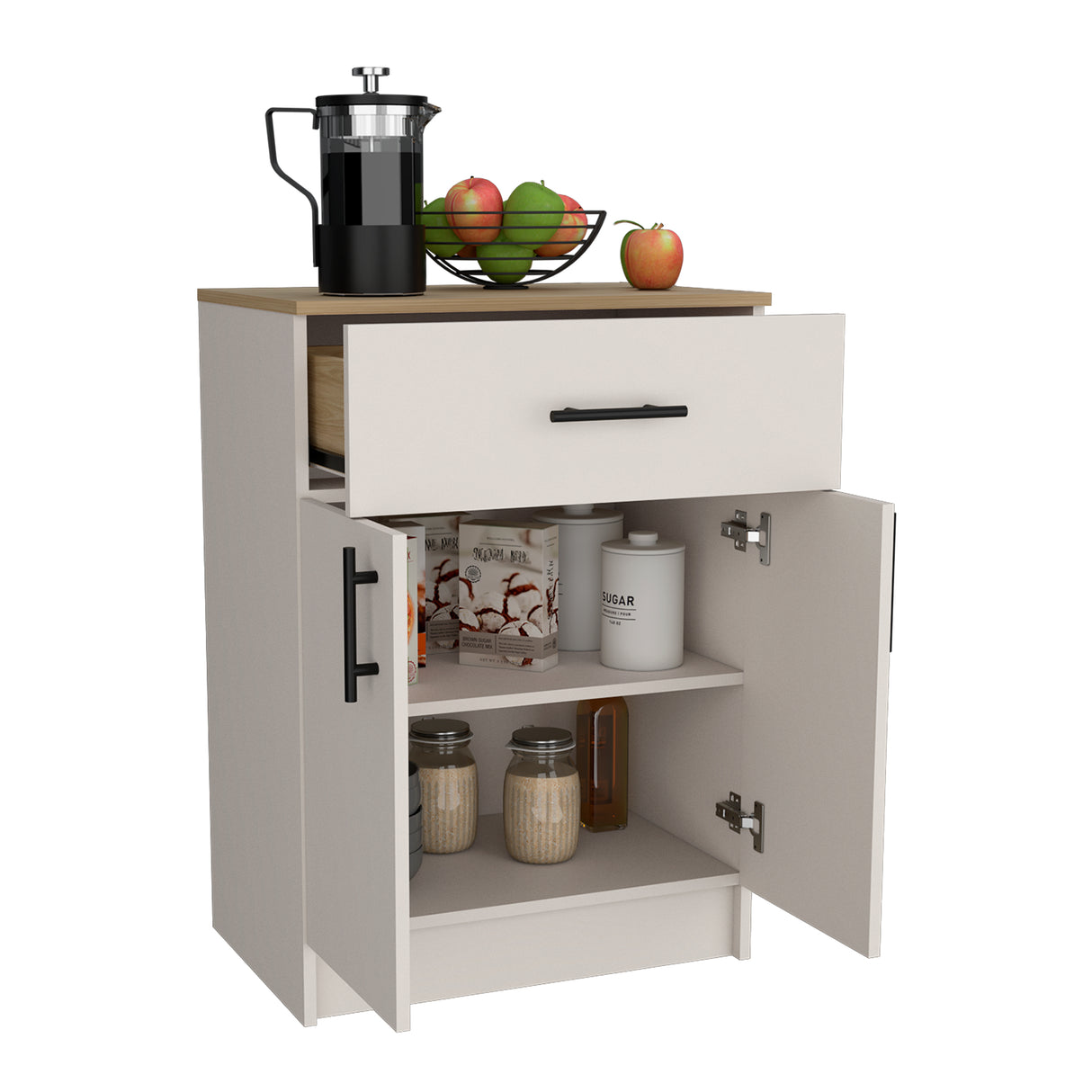 Alacena Mayorca Capri y Fresno Europeo 60x85.1cm sin Patas - Alacenas y Muebles Microondas | Bylmo