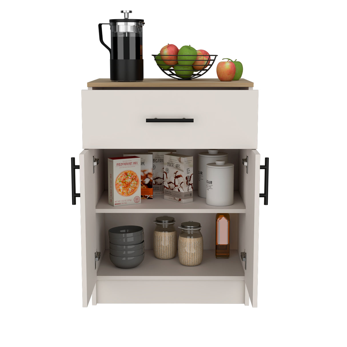 Alacena Mayorca Capri y Fresno Europeo 60x85.1cm sin Patas - Alacenas y Muebles Microondas | Bylmo
