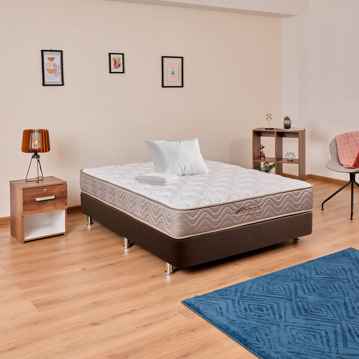 Combo Base Cama y Colchón Litium Semidoble 120x190cm Medio Firme - Colchones | Bylmo