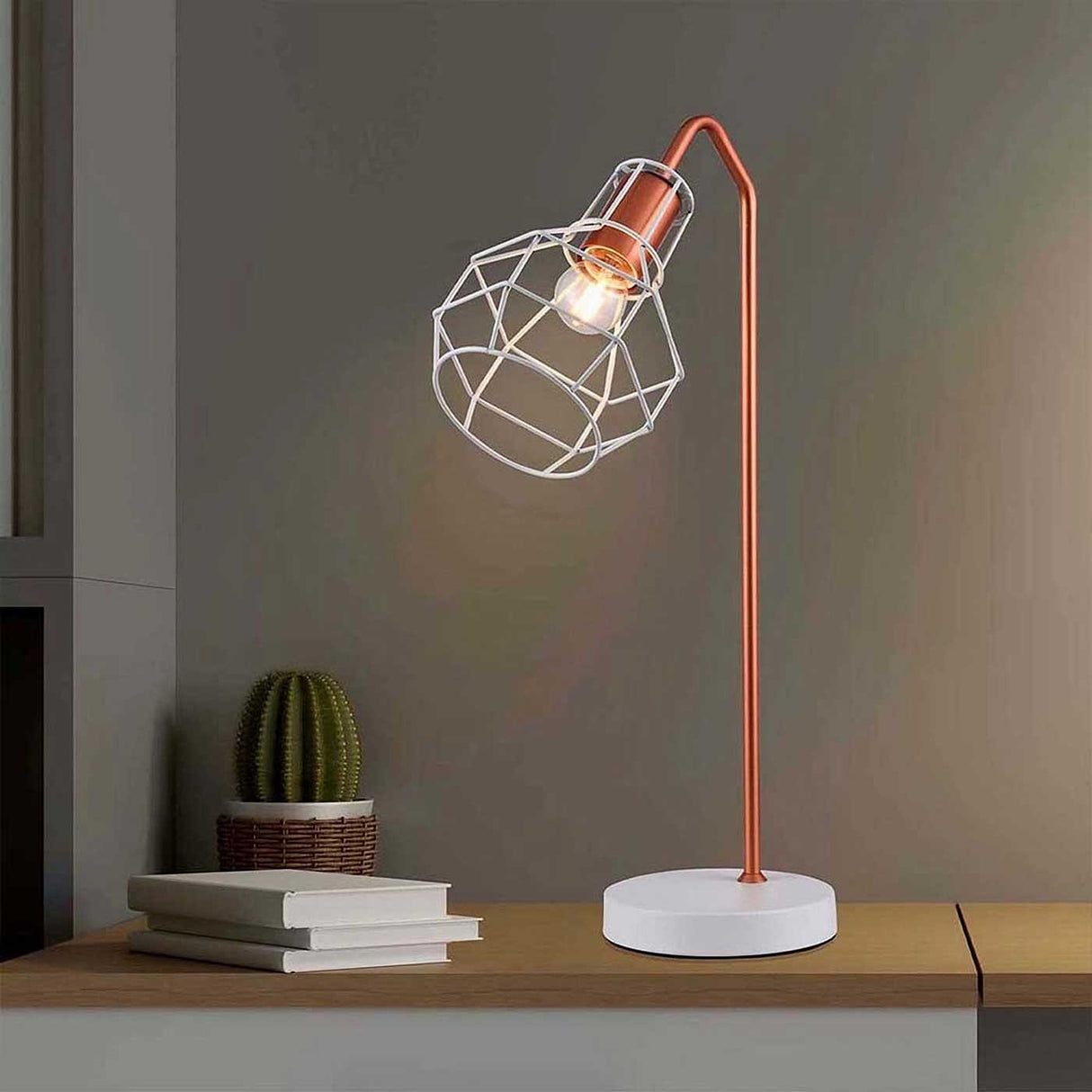 Lámpara de Mesa Adele Cobre 18x50cm con Bombilla - Iluminacion | Bylmo