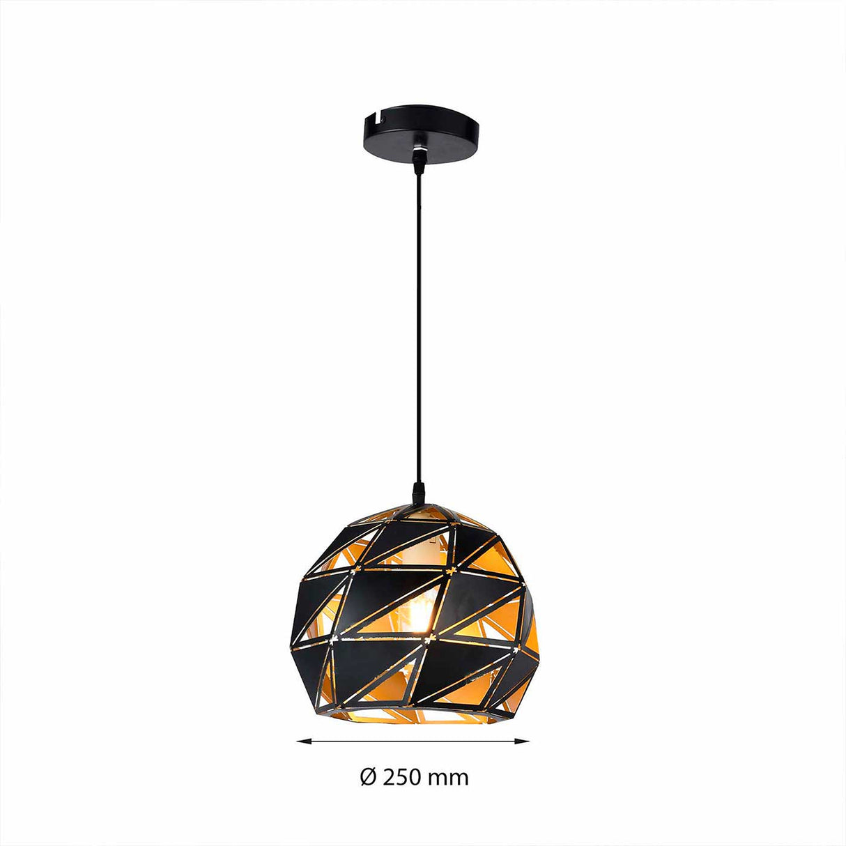 Lámpara Colgante Troya Negro 25x120cm de Techo con Bombilla - Iluminacion | Bylmo