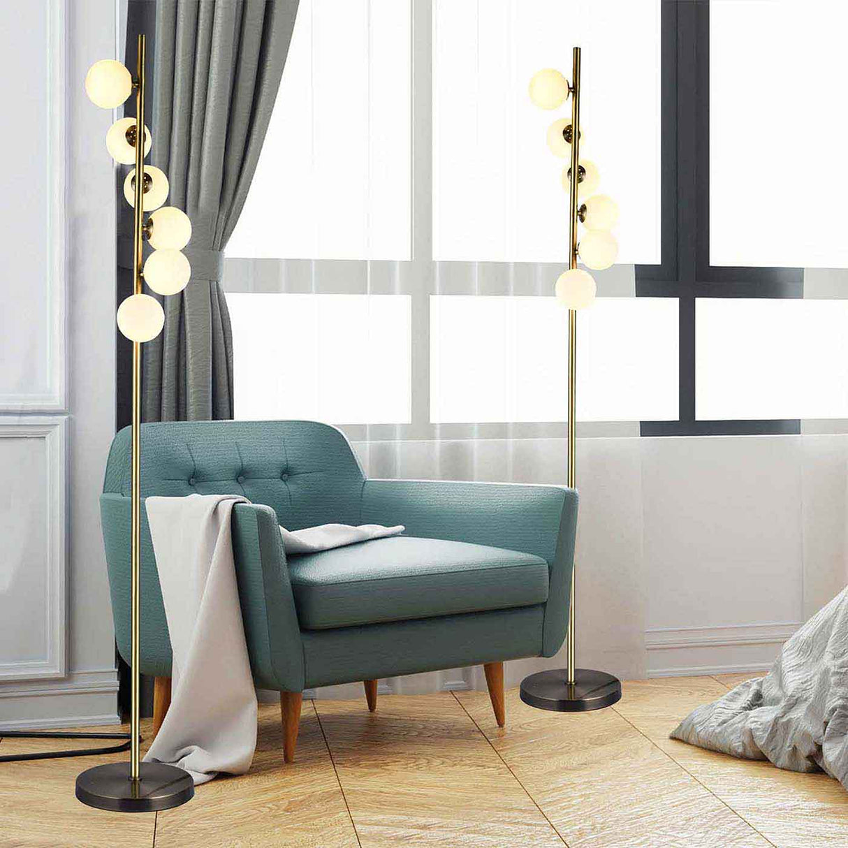 Lámpara de Piso Marge Dorado 35x155cm sin Bombilla - Iluminacion | Bylmo