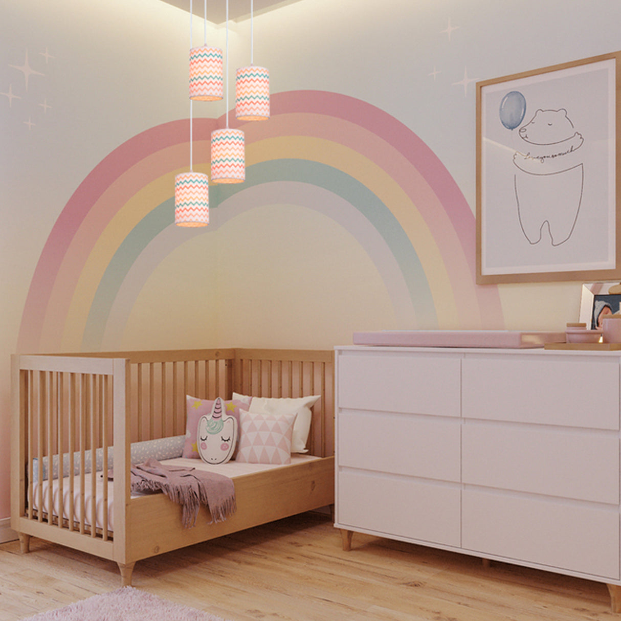 Lámpara Colgante Cosmo Multicolor 14x120cm de Techo con Bombilla - Iluminacion | Bylmo