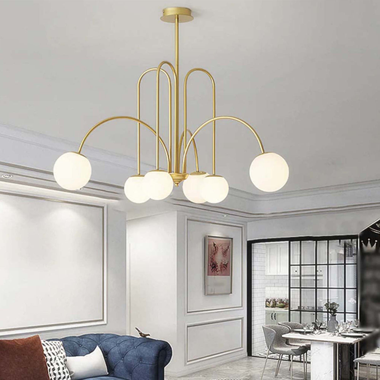 Lámpara Colgante Gery Dorado 80x145cm de Techo sin Bombilla - Iluminacion | Bylmo