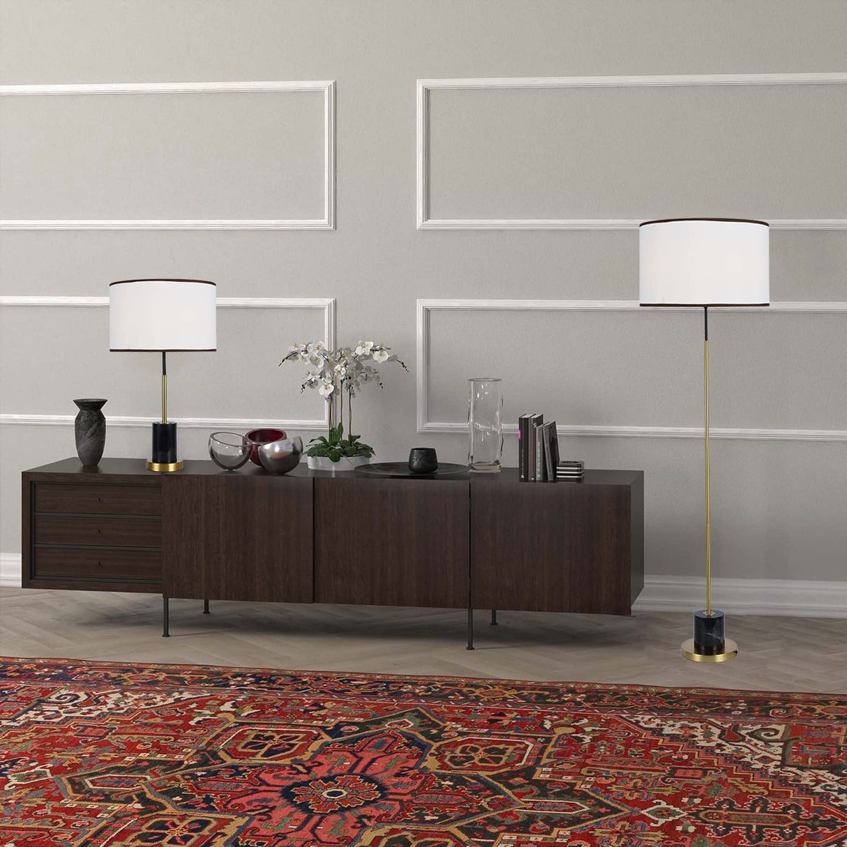 Lámpara De Piso Dafne Dorado 45x160cm Con Bombilla LED - Iluminacion | Bylmo