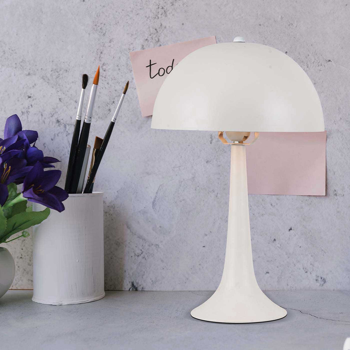 Lámpara de Mesa Ogi Blanco 25x42cm con Bombilla - Iluminacion | Bylmo