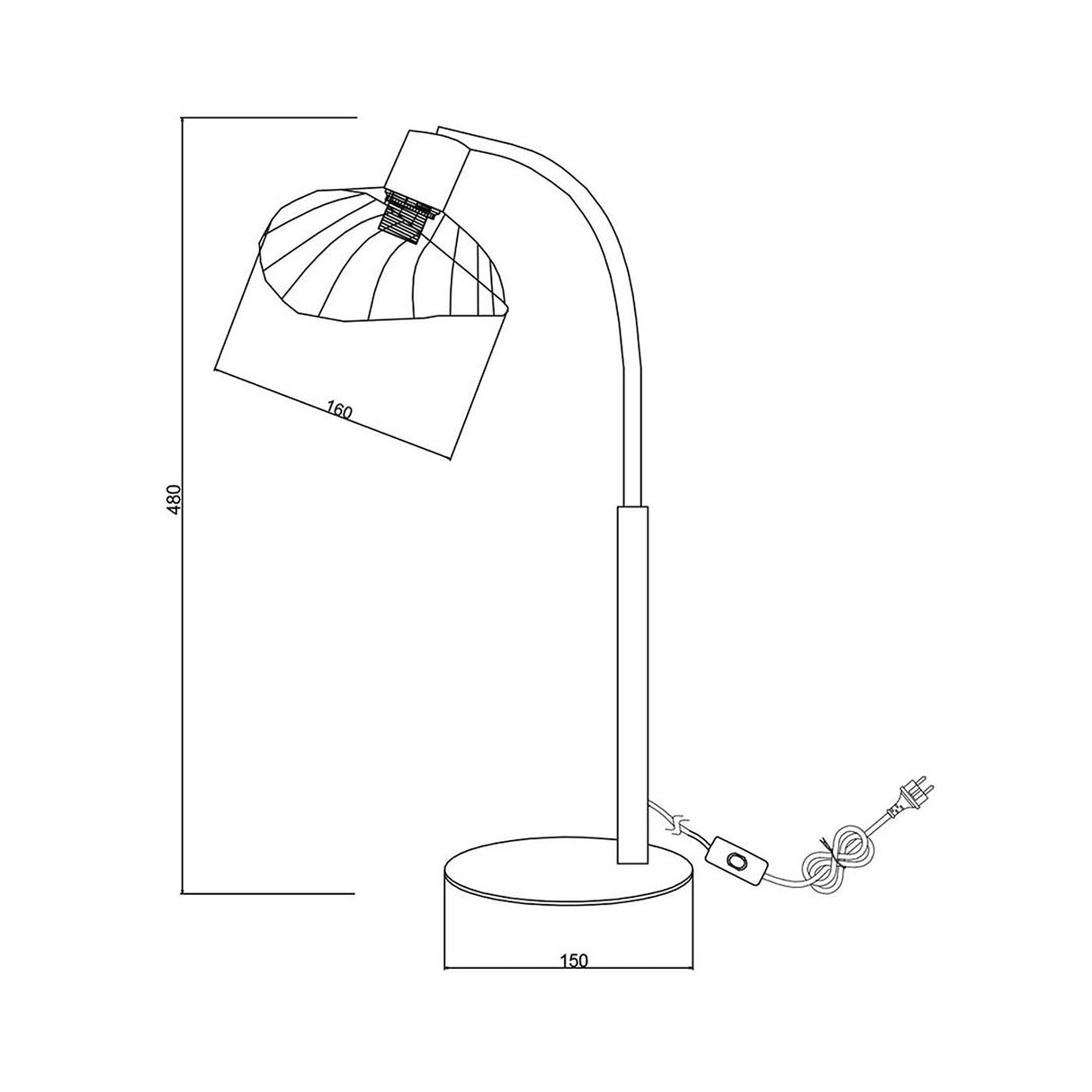 Lámpara de Mesa Angel Negro 16x48cm con Bombilla - Iluminacion | Bylmo