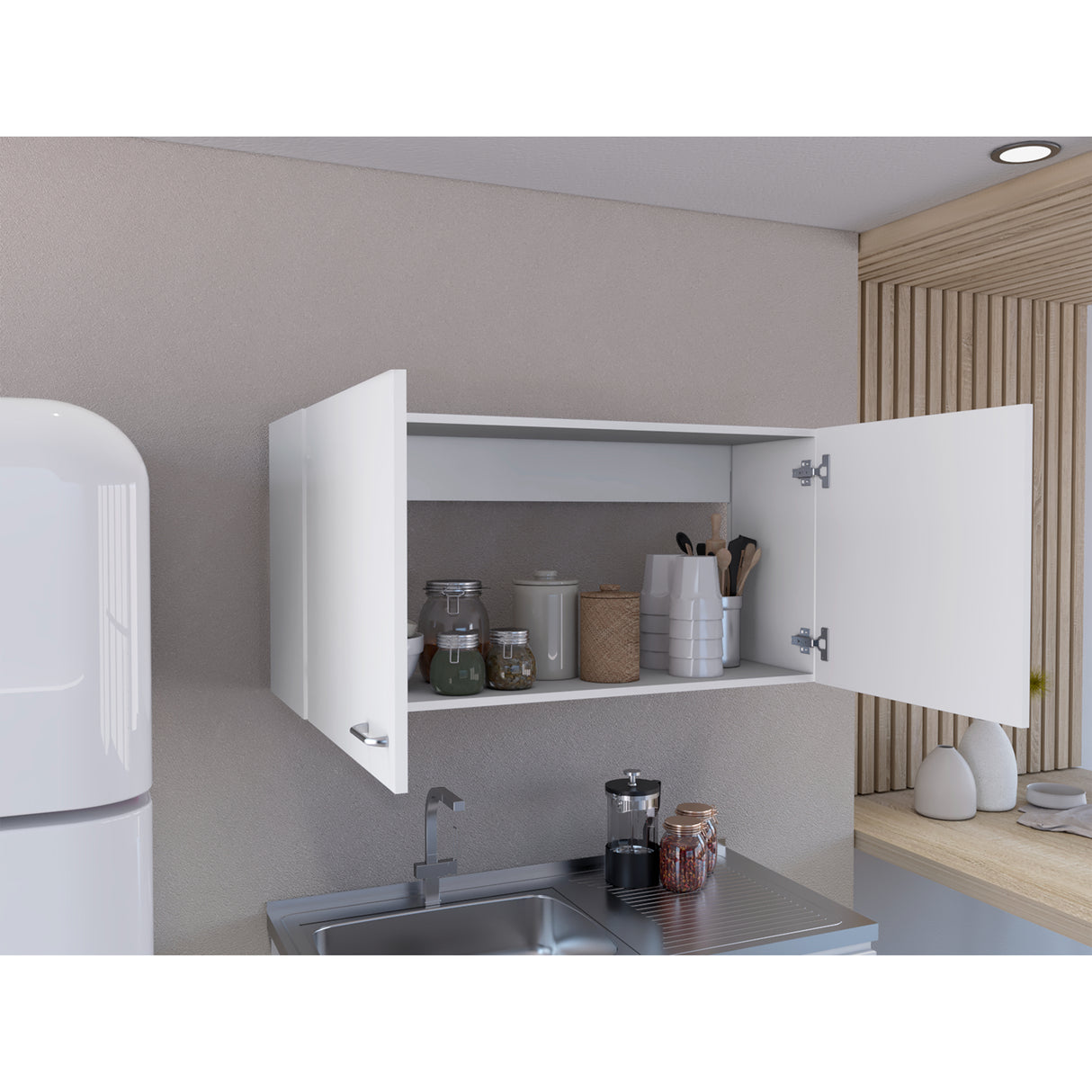 Gabinete Superior de Cocina Napoles Blanco 100x49cm con Dos Puertas - Muebles Superiores | Bylmo