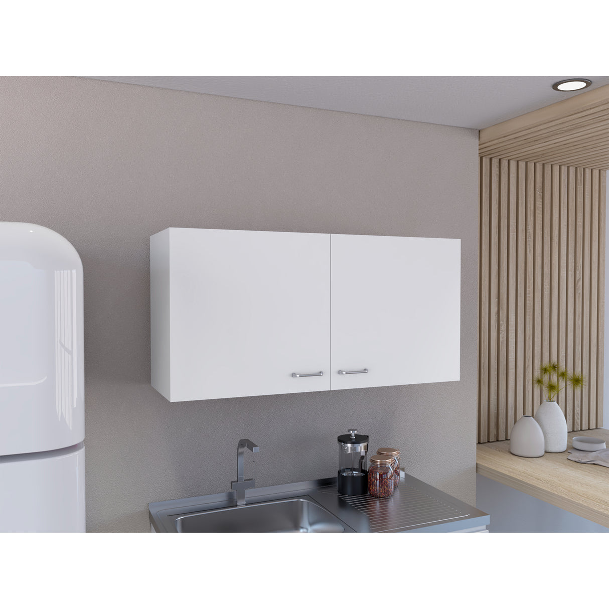 Gabinete Superior de Cocina Napoles Blanco 100x49cm con Dos Puertas - Muebles Superiores | Bylmo